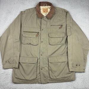 Vintage Eddie Bauer Field Chore Jacket Mens Large Green Lined Work Coat